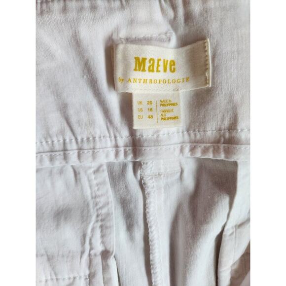 NWT Anthropologie Maeve The Naomi Wide-Leg Flare Pants Sz 16 White #8E421 - Picture 7 of 9